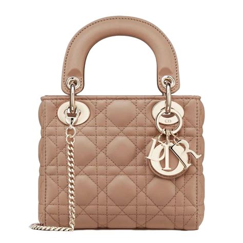 mini lady dior bag beige|mini lady dior lambskin bag.